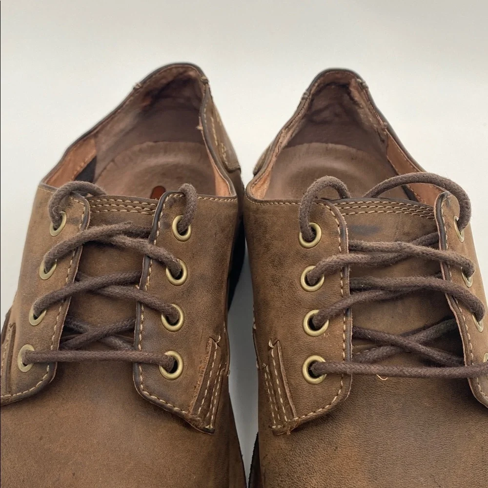Clarks brown Leather Shoes Oxford mens 12M casual office retro Y2K lace comfort